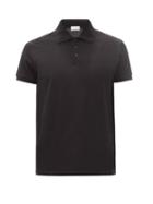 Matchesfashion.com Saint Laurent - Ysl-embroidered Cotton-piqu Polo Shirt - Mens - Black