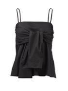 Mm6 Maison Margiela - Tie-front Satin Top - Womens - Black