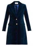 Matchesfashion.com Osman - Rolana Single Breasted Velvet Blazer - Womens - Dark Blue