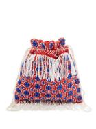Matchesfashion.com Staud - Lance Beaded Canvas Pouch - Womens - Red Multi