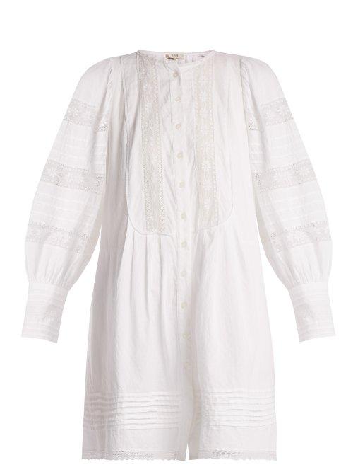 Matchesfashion.com Sea - Lace Trimmed Cotton Tunic Dress - Womens - White