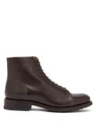 Matchesfashion.com O'keeffe - Algy Scout Grained Leather Lace Up Boots - Mens - Dark Brown