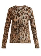 Matchesfashion.com Saint Laurent - Leopard Print Mohair Blend Sweater - Womens - Leopard