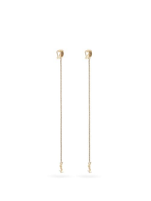 Matchesfashion.com Saint Laurent - Monogram Cuff-chain Earrings - Womens - Gold