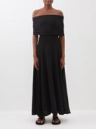 Khaite - Pia Off-the-shoulder Jersey Dress - Womens - Black