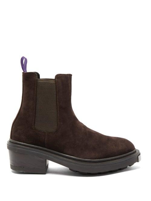 Matchesfashion.com Eytys - Nikita Point Toe Suede Chelsea Boots - Womens - Dark Brown