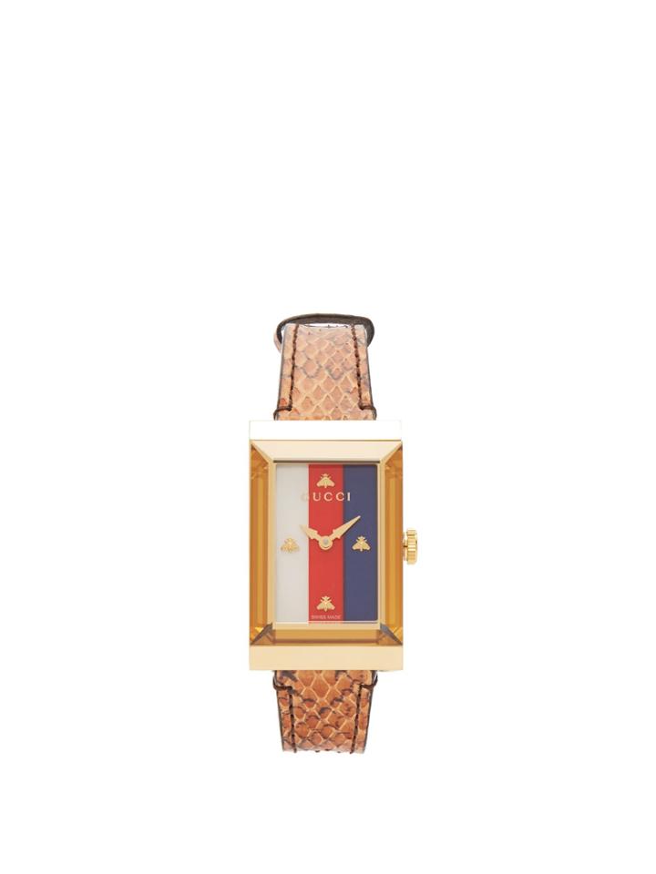 Gucci G-frame Snakeskin Watch