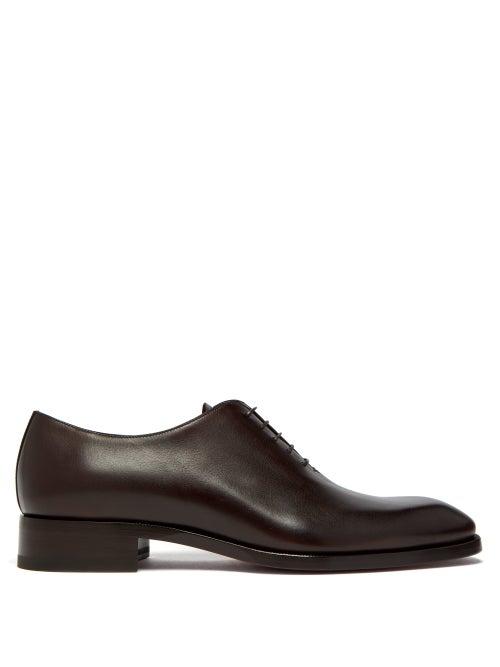 Matchesfashion.com Christian Louboutin - Corteo Leather Oxford Shoes - Mens - Dark Brown