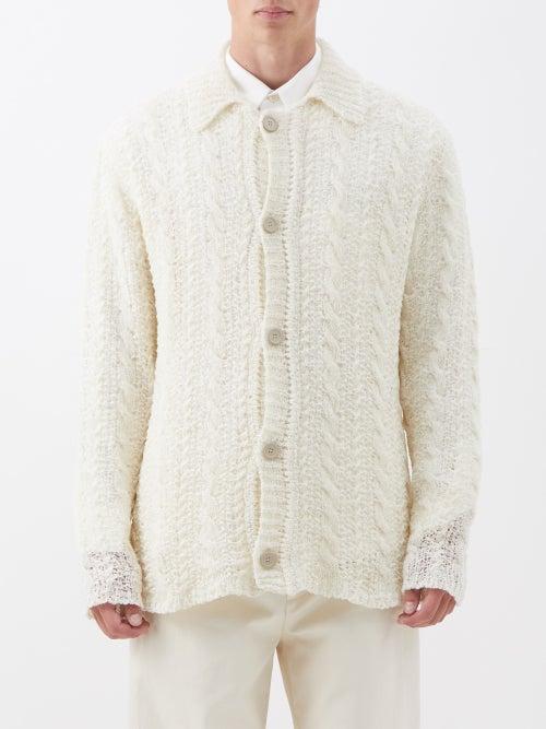 Our Legacy - Big Cable-knit Merino-blend Cardigan - Mens - White
