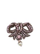 Matchesfashion.com Gucci - Bow Crystal Embellished Brooch - Womens - Pink