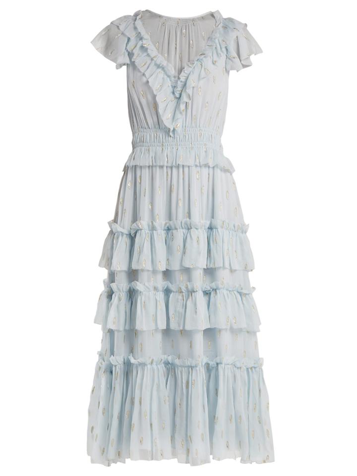 Rebecca Taylor Ruffled Fil-coup Silk-blend Dress
