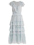 Rebecca Taylor Ruffled Fil-coup Silk-blend Dress