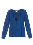 Velvet By Graham & Spencer Shavanni Embroidered Cotton-blend Top