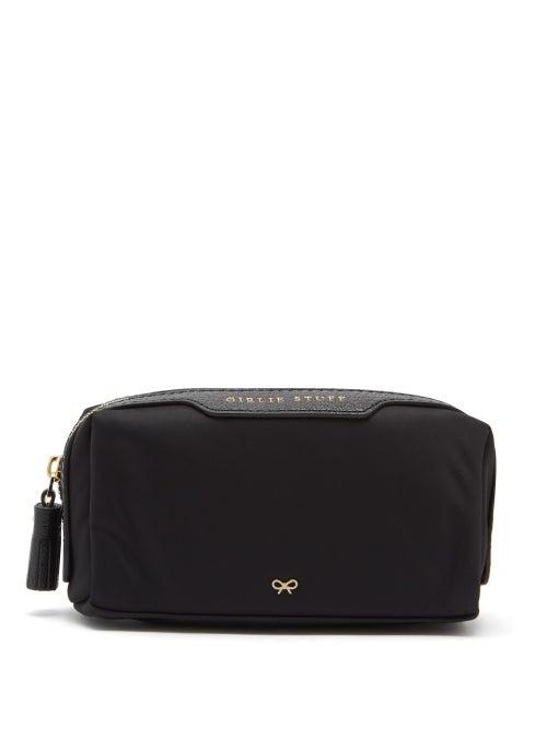 Matchesfashion.com Anya Hindmarch - Girlie Stuff Recycled-canvas Make-up Bag - Womens - Black