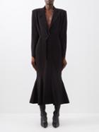 Norma Kamali - Belted Fluted-hem Crepe Dress - Womens - Black