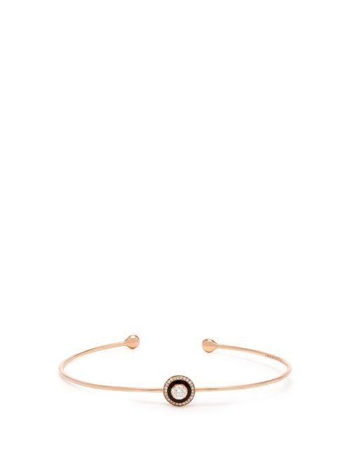 Matchesfashion.com Selim Mouzannar - 18kt Rose Gold And Diamond Bangle - Womens - Black Multi
