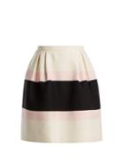 Matchesfashion.com Valentino - Baiadera Stripe Silk Crepe Skirt - Womens - Pink Multi