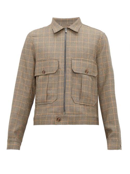 Matchesfashion.com King & Tuckfield - Safari Pocket Checked Wool Blend Jacket - Mens - Multi