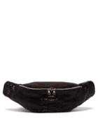 Matchesfashion.com Amiri - Flannel Elaphe And Leather Belt Bag - Mens - Black