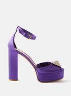 Valentino Garavani - One Stud 120 Satin Platform Sandals - Womens - Purple