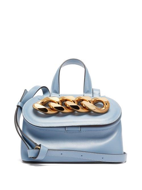 Matchesfashion.com Jw Anderson - Chain Lid Leather Shoulder Bag - Womens - Blue Multi
