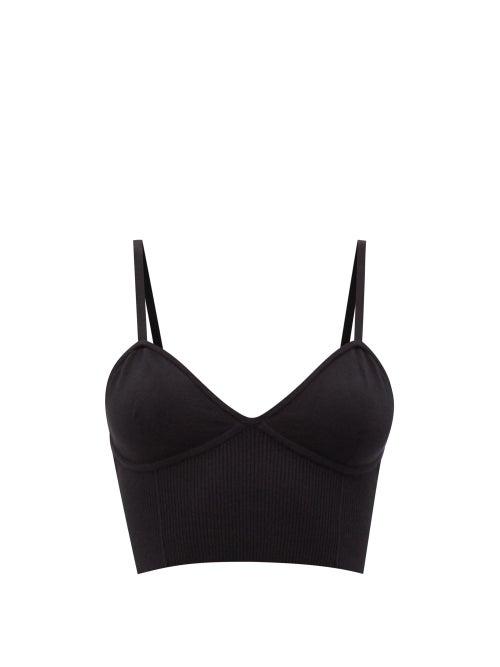 Joostricot - Ribbed Cotton-blend Cropped Top - Womens - Black