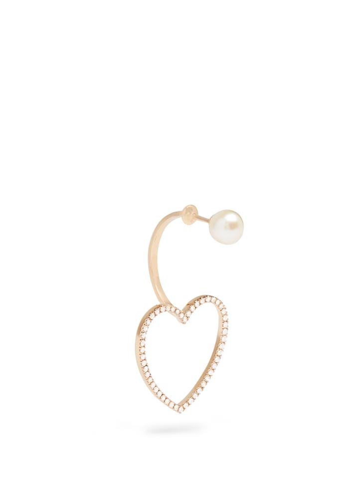 Delfina Delettrez Diamond, Pearl & Pink-gold Earring