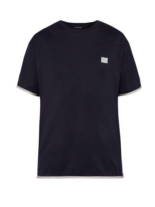 Matchesfashion.com Acne Studios - Elmo Face Patch T Shirt - Mens - Navy