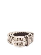 Matchesfashion.com Isabel Marant - Tokky Python Effect Studded Leather Belt - Womens - Ecru
