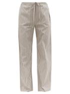 Matchesfashion.com Hecho - Pinstriped Cotton Twill Trousers - Mens - Grey