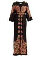 Vilshenko Bolce Peony-print Silk Crepe De Chine Dress