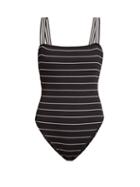 Matchesfashion.com Solid & Striped - The Riley Striped Swimsuit - Womens - Black Stripe