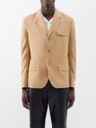 Marni - Logo-patch Single-breasted Wool Blazer - Mens - Camel