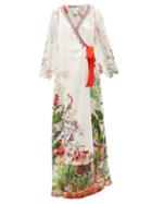 Matchesfashion.com Camilla - Faraway Tree Silk Wrap Dress - Womens - White Multi