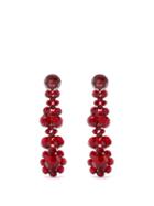 Simone Rocha - Victorian Flower Crystal Drop Earrings - Womens - Red