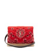 Matchesfashion.com Saint Laurent - Loulou Bandana Print Espadrille Base Shoulder Bag - Womens - Red White