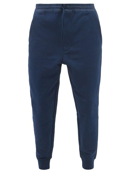 Y-3 - Tapered-leg Cotton-jersey Track Pants - Mens - Navy