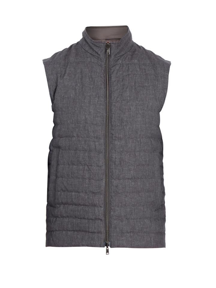 Herno Reversible Linen Down Gilet