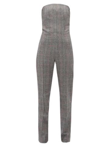 Matchesfashion.com Pallas X Claire Thomson-jonville - Fatale Glen Checked Tailored Wool Jumpsuit - Womens - Grey Multi