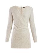 Matchesfashion.com Balmain - Sequinned Wrap Front Crepe Mini Dress - Womens - White