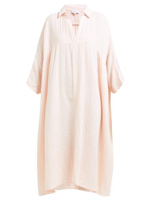 Matchesfashion.com Rhode Resort - Leo Crinkle Cotton Gauze Dress - Womens - Light Pink