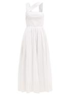 Matchesfashion.com Gabriela Hearst - Norah Asymmetric Pleated Linen Dress - Womens - Ivory