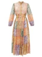 Matchesfashion.com Zimmermann - Brighton Patchwork-paisley Print Georgette Dress - Womens - Multi