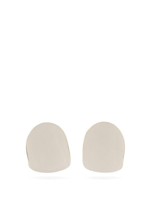 Matchesfashion.com Fay Andrada - Nokka Curved Disc Earrings - Womens - Ivory