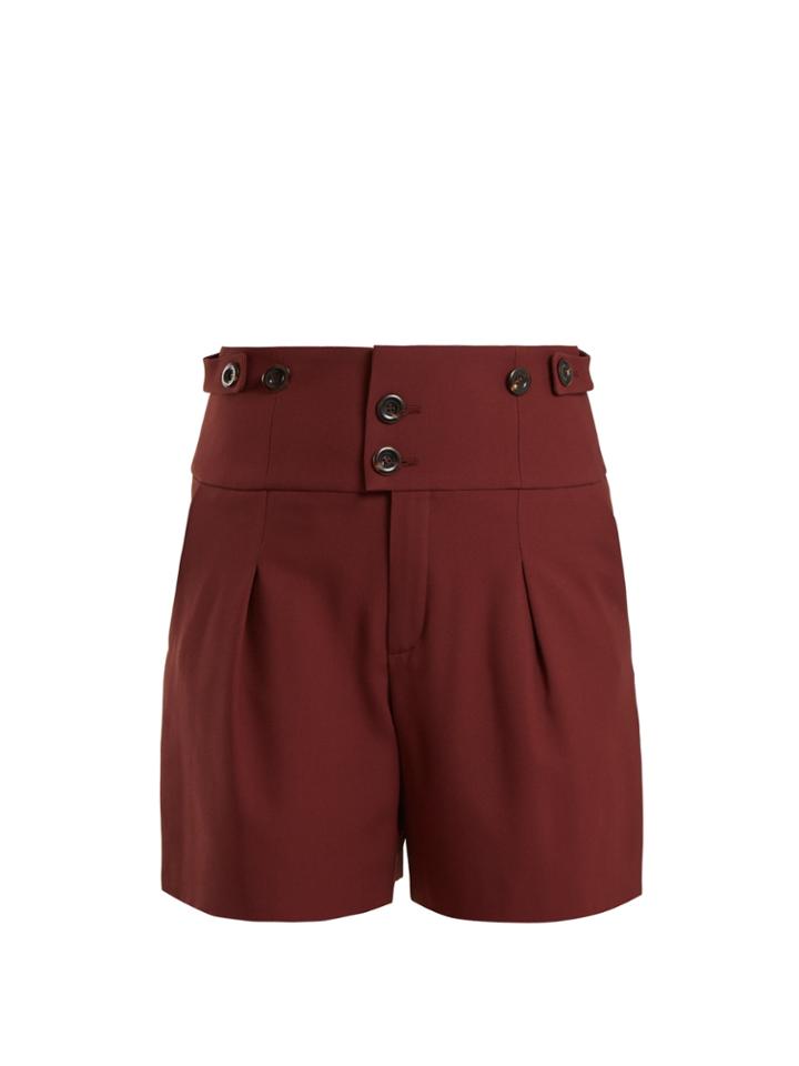 Chloé High-waist Double-button Shorts