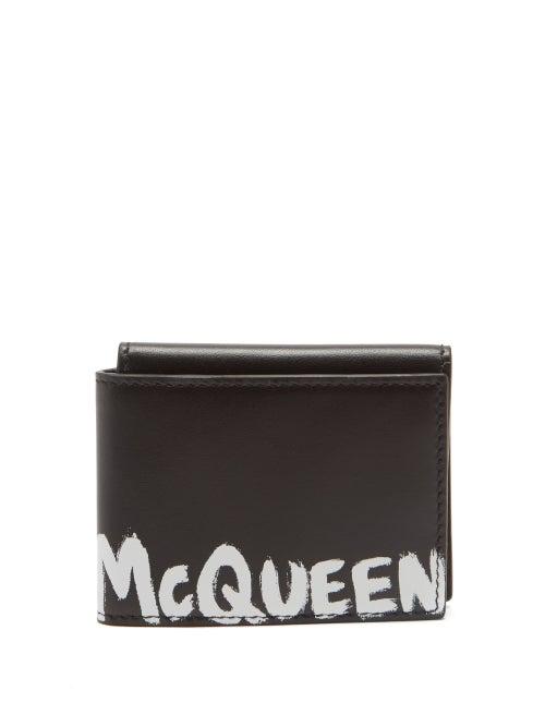 Alexander Mcqueen - Graffiti-print Leather Wallet - Mens - Black