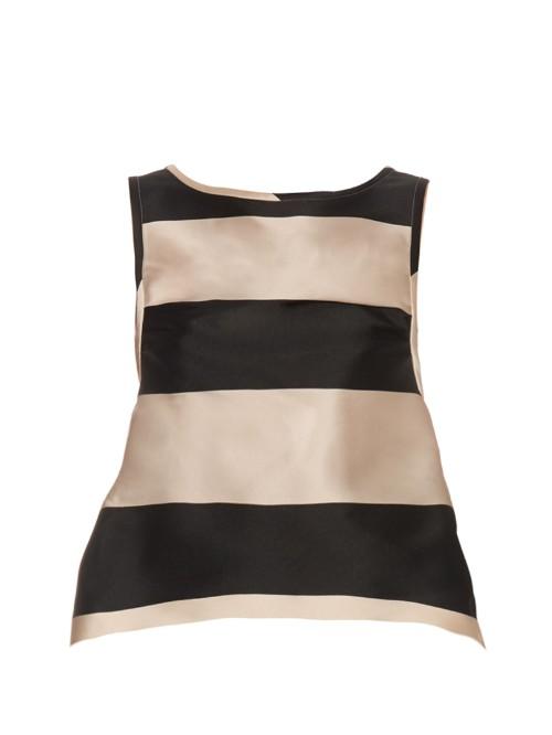 Rochas Bi-colour Striped Duchess-satin Top