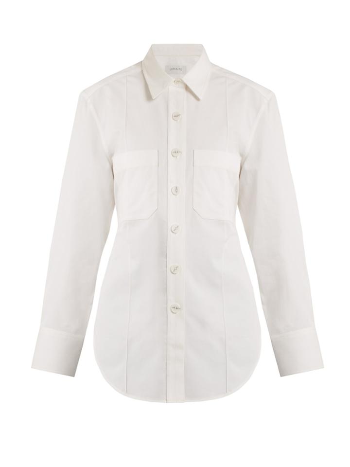 Lemaire Patch-pocket Tie-waist Cotton-twill Shirt
