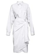 Balenciaga - Oversized Wrap Shirt Dress - Womens - White