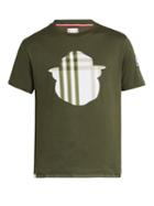 Moncler Gamme Bleu Checked-appliqu Cotton T-shirt